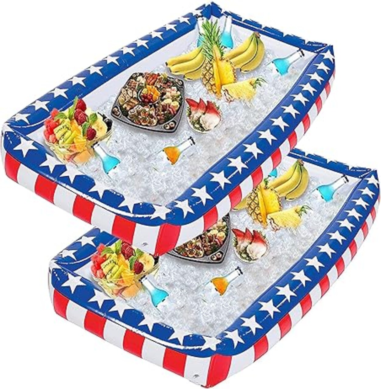 4E's Novelty Inflatable Serving Bar Buffet Cooler – 4th of July Outdoor Cooler for Parties (2 Pack)